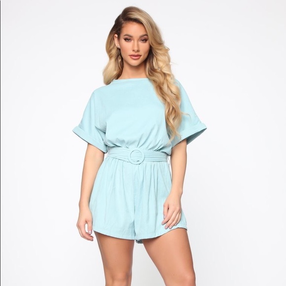 Fashion Nova Pants - Chic blue romper